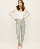 Vinci Leather Pale Olive Houndstooth The Natalie Pant in Houndstooth