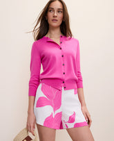 Vinci Leather Rhododendron Ann Cardigan