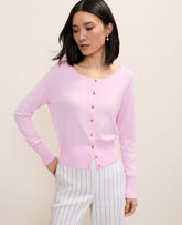 Vinci Leather Pirouette Scoop Neck Cardigan