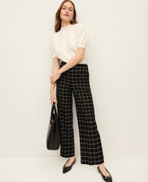 Vinci Leather Black/White Window Check The Grace Straight Pant in Windowpane