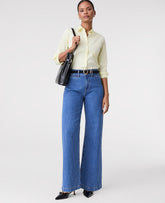 Vinci Leather Classic Indigo Wash The Wide-Leg Jean
