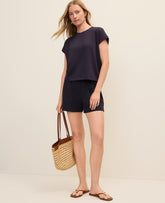 Vinci Leather Night Sky Weekend Relaxed Short in CloudPlush