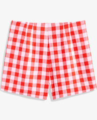 Vinci Leather Aperol The Gingham Side Zip Short