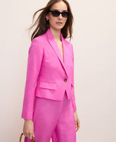 Vinci Leather Rhododendron The Modern Newbury Blazer in Linen Blend