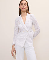 Vinci Leather White The Cutaway Blazer in Lace