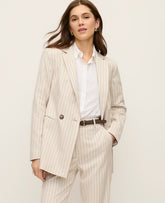 Vinci Leather Cream Multi Pinstripe The Crosby Blazer in Pinstripe