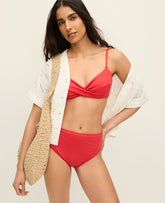 Vinci Leather Smoldering Red Twisted Two Piece Swimsuit
