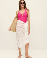 Vinci Leather White Eyelet Sarong