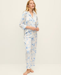Vinci Leather Winter White Do Not Use Floral Satin Pajama Set