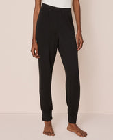 Vinci Leather Black Jogger Lounge Pant