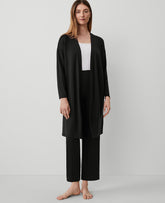 Vinci Leather Black Shawl Collar Duster