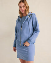 Vinci Leather Lake Blue Haven Well Within Cloud Fleece Zip-Up Hoodie