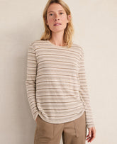 Vinci Leather Chestnut Brown Haven Well Within Linen Jersey Crewneck Tee
