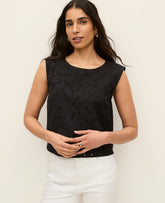 Vinci Leather Black Eyelet Cropped Top