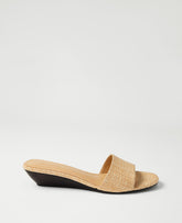 Vinci Leather Natural Straw Wedge Sandal