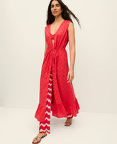 Vinci Leather Smoldering Red Eyelet Kimono