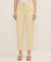 Vinci Leather Yellow Buttercream The Cotton Crop Pant — Curvy Fit