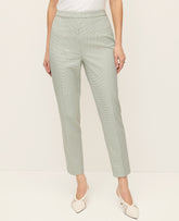 Vinci Leather Pale Olive Houndstooth The Natalie Pant in Houndstooth — Curvy Fit