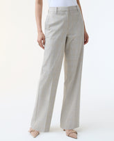 Vinci Leather Tan/Blue Combo The Straight Trouser in Plaid — Curvy Fit