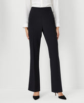 Vinci Leather Black The Side Zip Trouser in Fluid Crepe — Curvy Fit