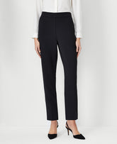Vinci Leather Black The Side Zip Ankle Pant in Fluid Crepe - Curvy Fit