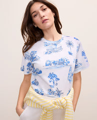 Vinci Leather Wave Pool Weekend Toile Relaxed Tee