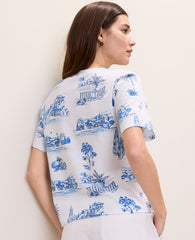 Vinci Leather Wave Pool Weekend Toile Relaxed Tee