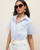 Vinci Leather Frozen Blue Weekend Button Down Shirt