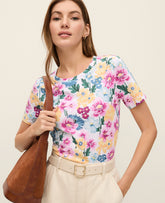 Vinci Leather Multi Weekend Floral Crew Neck Tee