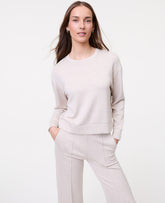 Vinci Leather Muted Taupe Heather Weekend Crew Neck Sweatshirt in CloudPlush