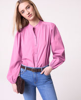 Vinci Leather Dusty Mauve Weekend Embroidered Collar Blouse