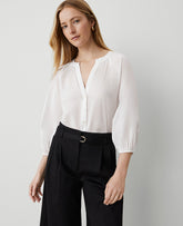 Vinci Leather White Weekend Raglan Popover