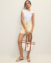 Vinci Leather Lemon Pavlova Petite Weekend Belted Short