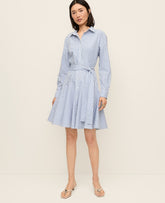 Vinci Leather Cool Cascades Striped Shirtdress