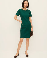 Vinci Leather Shade Tree Ponte Shift Dress
