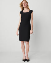 Vinci Leather Black The Scoop Neck Dress in Bi-Stretch