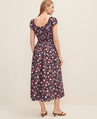 Ann Taylor Night Sky B Petite Weekend Floral Smocked Midi Dress