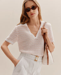 Ann Taylor Pink Multi Petite Weekend Texture Stitch Polo Sweater