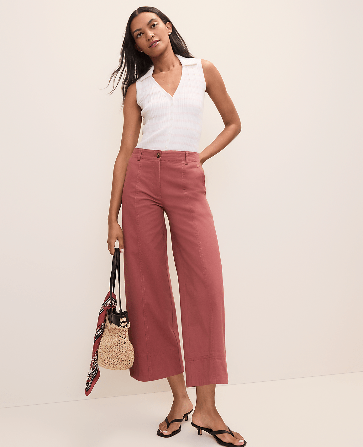 Ann Taylor Terra Toscana Petite Weekend Wide-Leg Ankle Pant