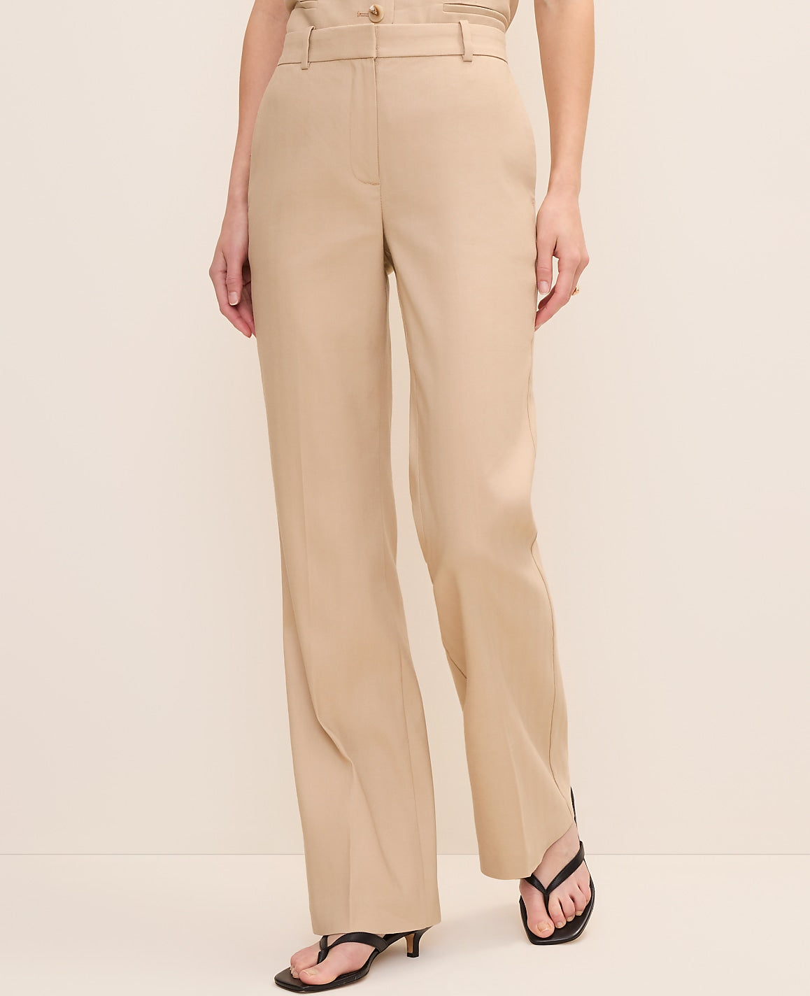 Ann Taylor Cool Sesame The Petite High Rise Trouser in Linen Blend