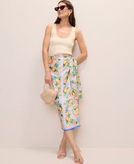 Ann Taylor Limoni Scarf Petite Lemon Wrap Skirt in Satin