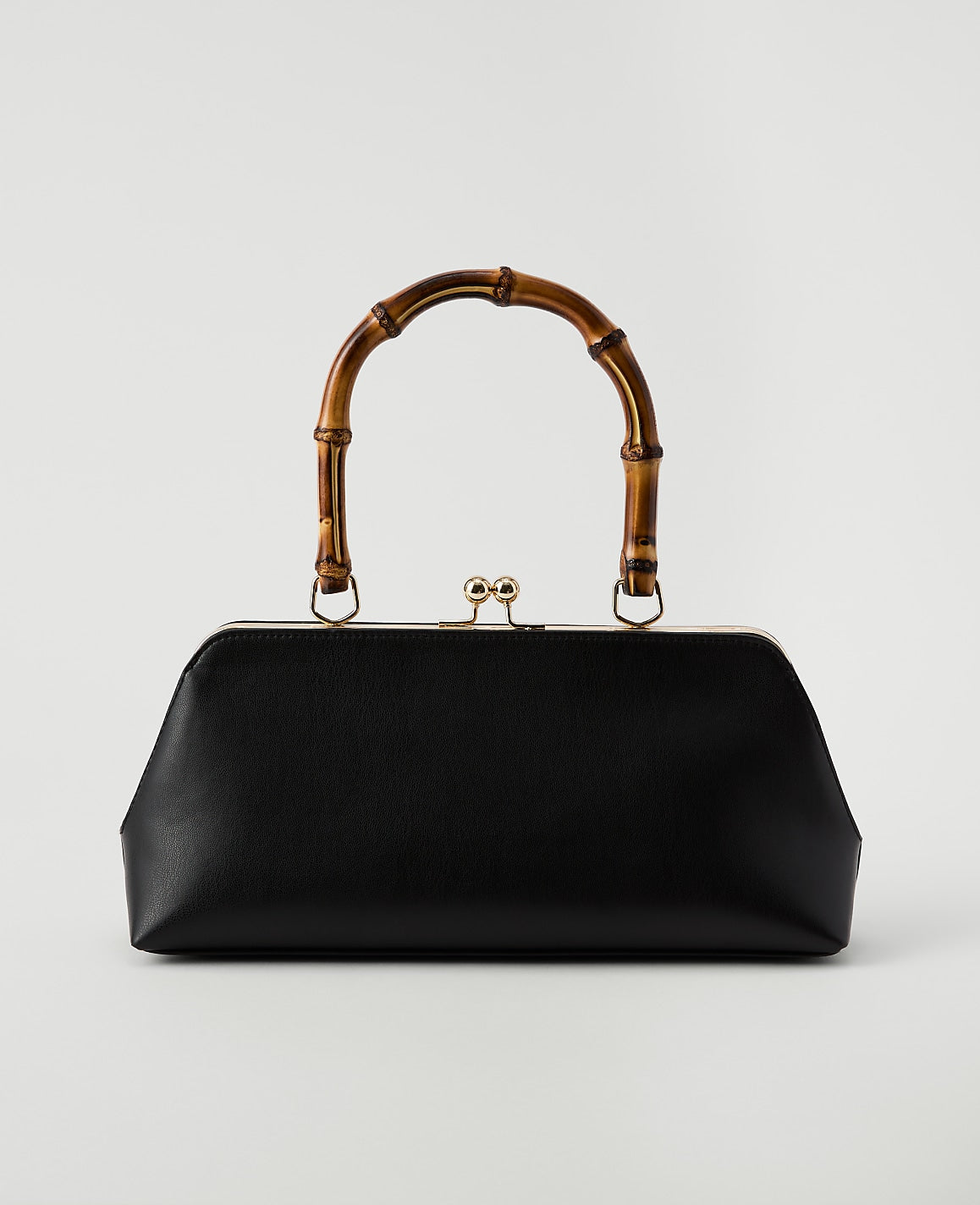 Ann Taylor Black Bamboo Top Handle Bag