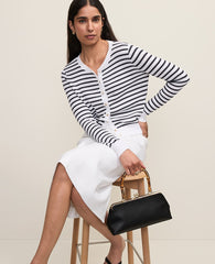 Ann Taylor Black Bamboo Top Handle Bag