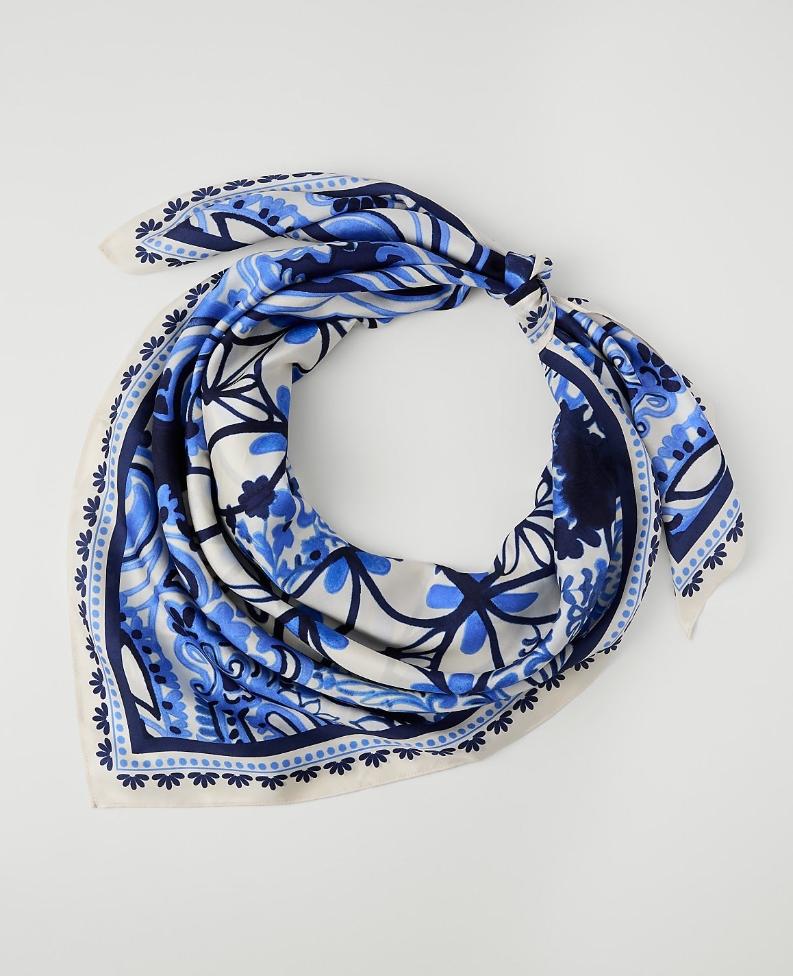 Ann Taylor White Paisley Silk Scarf