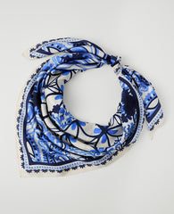 Ann Taylor White Paisley Silk Scarf