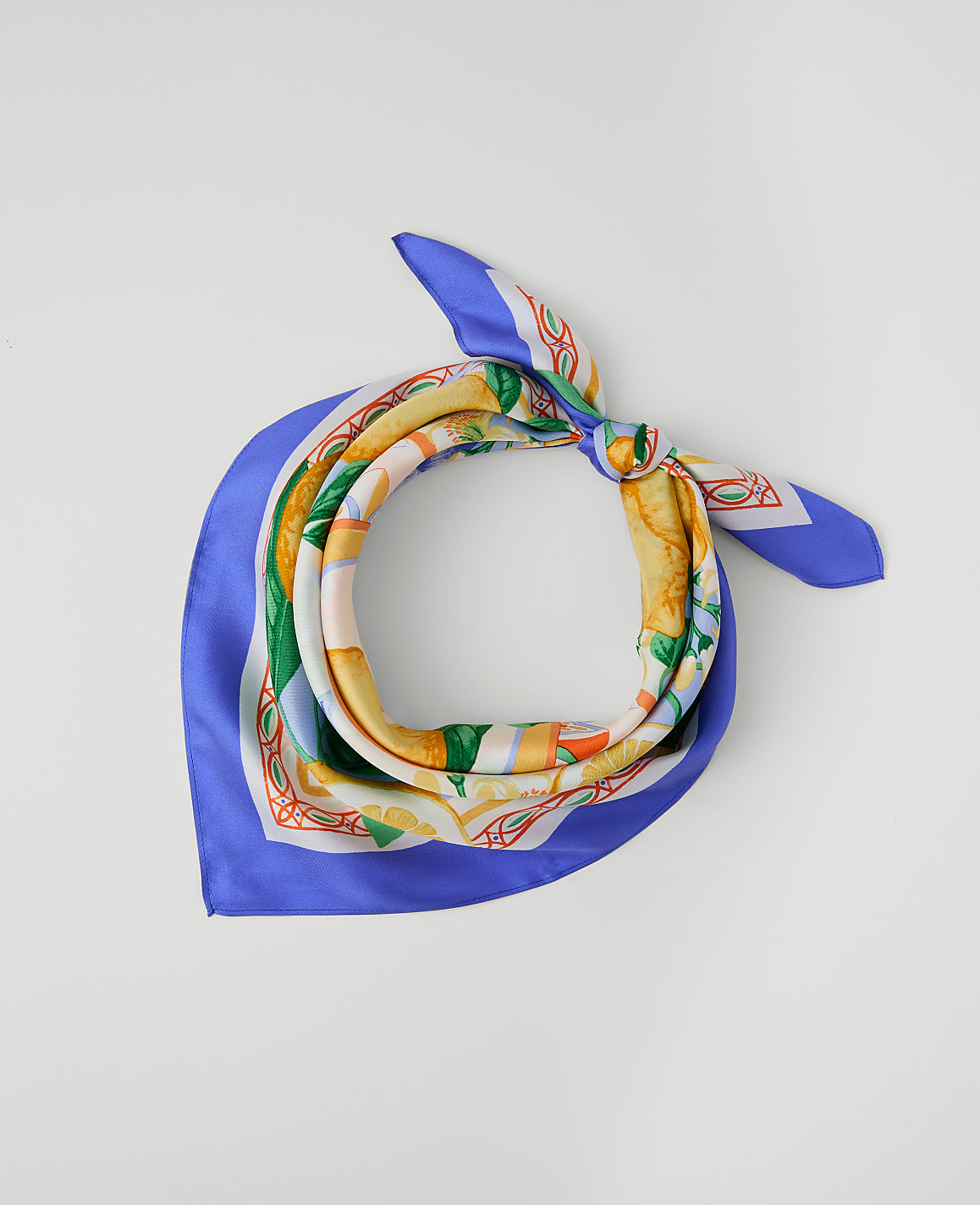 Ann Taylor White Lemon Print Silk Scarf