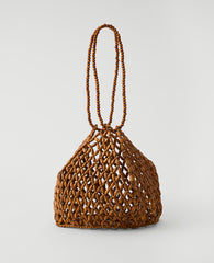 Ann Taylor Brown Toffee Weekend Beaded Tote