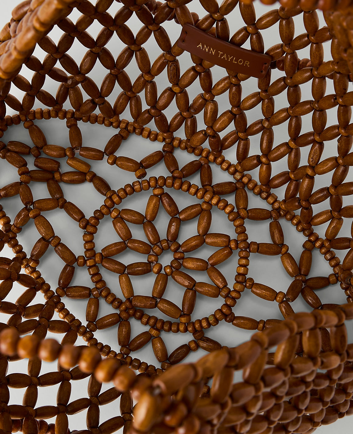 Ann Taylor Brown Toffee Weekend Beaded Tote