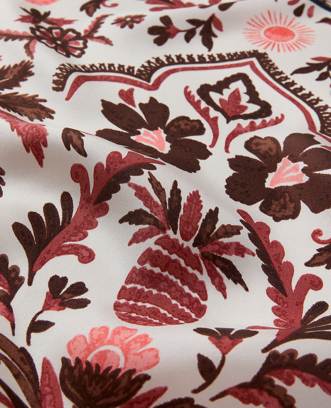 Ann Taylor White Palm Print Silk Scarf
