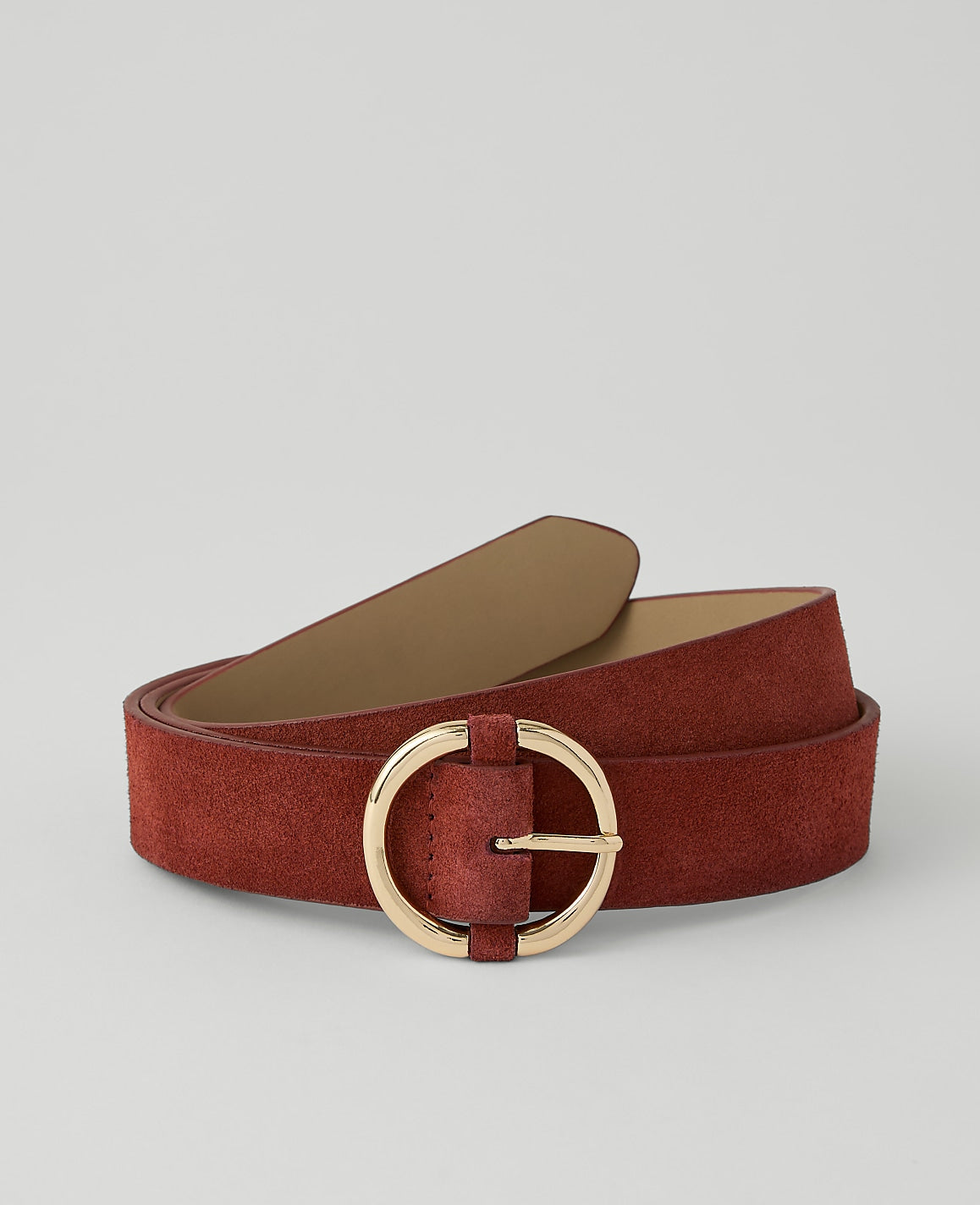 Ann Taylor Terra Toscana Suede Round Buckle Belt